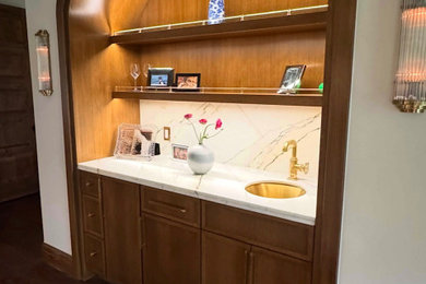 Large transitional wet bar photo in Dallas