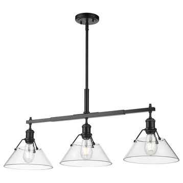 Orwell Linear Pendant With Clear Glass Shade