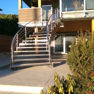 Exterior stainless steel stairs