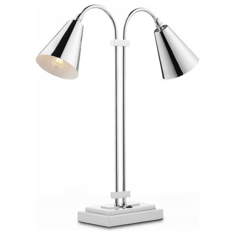 Symmetry Nickel Double Desk Lamp