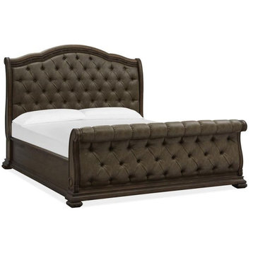 Magnussen Durango Sleigh Upholstered Bed in Brown - Queen