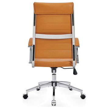 LUXMOD High Back Office Chair Adjustable Swivel Chair Ergonomic Desk Chair, Tan