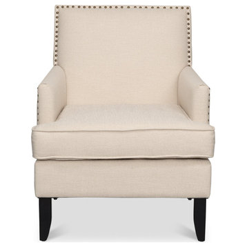 Grady Accent Chair Cream Linen Fabric