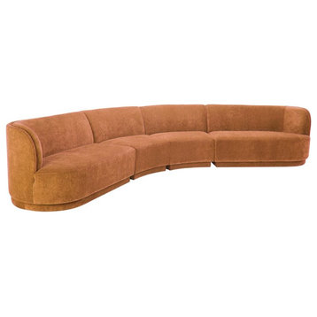 Yoon Eclipse Modular Sectional Chaise Right Fired Rust