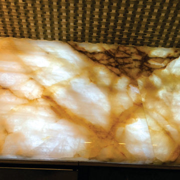 Backlit Onyx Downstairs Bar, Texas