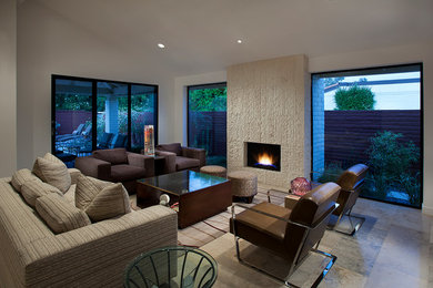 Photo of a contemporary family room in Phoenix.