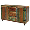 Roswell Rustic Reclaimed Wood 3 Drawer Sideboard Cabinet