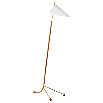 Moresby Floor Lamp, 1-Light, Plaster White, White Shade, 56"H