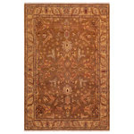 Bareens Designer Rugs - Antique Lavastone Low-Pile Grisel Gold/Ivory Wool Rug - 8'1'' x 9'10'' - An exhilarating oriental rug with distinctive motifs and wide-ranging pallet of warm colors, this antique vintage distressed low pile hand knotted masterpiece is a breath-taking addition to any decor. Featuring a soft low pile, showcasing the intricate design with an awe-inspiring color palette this masterpiece is known for its versatility, all vegetable dyes, and high knot count. Known for its artistic individuality, masterful construction, and enduring appeal this one-of-a-kind rug is an excellent addition to any d�cor.