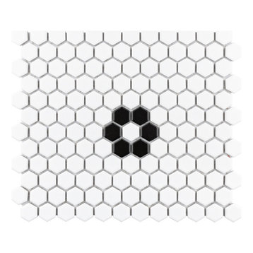 SomerTile Metro Hex 10-1/4" x 11-3/4" Porcelain Mosaic Tile