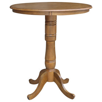 36" Round Top Pedestal Table, Pecan
