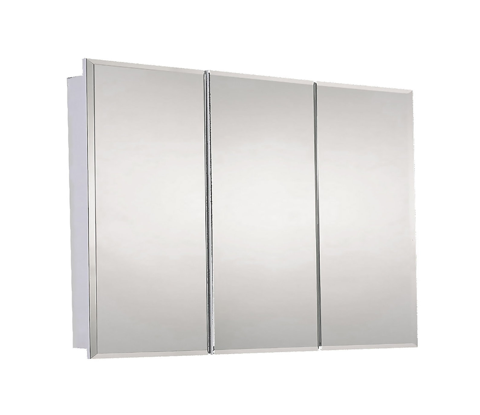 Tri-View Medicine Cabinet, 48"x36", Beveled Edge, Surface Mounted