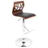 Lumisource Folia Barstool, Walnut and Black