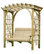 Pine 3'x6' Roman Arch Arbor With 4' Rollback Swing, Unfinished