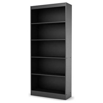 South Shore Axess 5 Shelf Bookcase in Pure Black