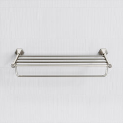 Deco Eton Polished Nickel Towel Shelf With Rail 600mm - Towel Rails