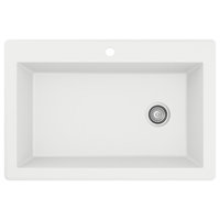 Karran Drop-In Quartz 33" 1-Hole Single Bowl Kitchen Sink, White