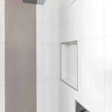 Commercial Office Shower Fixtures with White Subway Tile