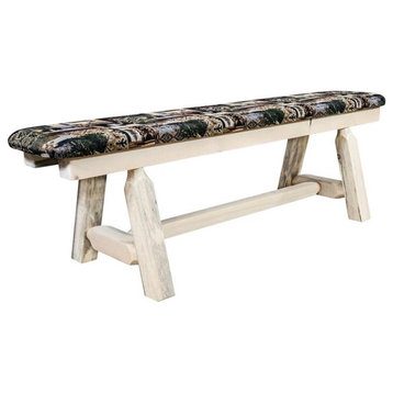 Montana Woodworks Homestead 5ft Wood Plank Style Bench in Natural Lacquered