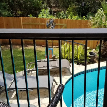 Cedar Deck with Fortress Railing & Cedar Good-Neighbor Fence