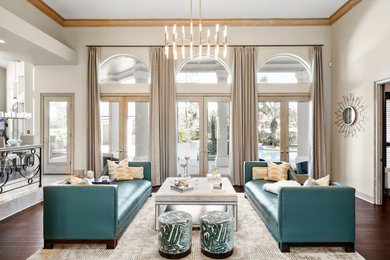 Trendy living room photo in Miami