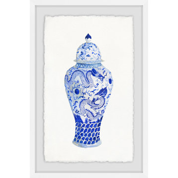 "Blue Vase" Framed Painting Print, 16"x24"