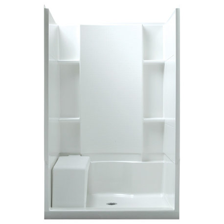 Sterling Alcove 48"x36"x74.75" Vikrell Center Shower Kit, White