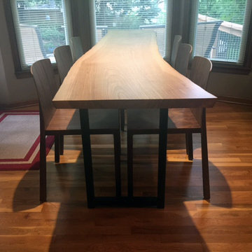 Leawood Live Edge Ash Table with walnut chairs