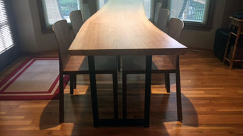 Leawood Live Edge Ash Table with walnut chairs