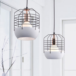 Zuo Chill Ceiling Lamp White & Black - SKU: 50169 - Chandeliers