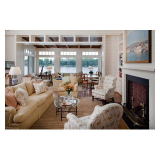 Shingle Style Lakehouse - Traditional - Living Room - Indianapolis - by ...