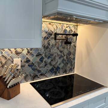 Close-Up of Gail's Shell Glass Mosaic Backsplash