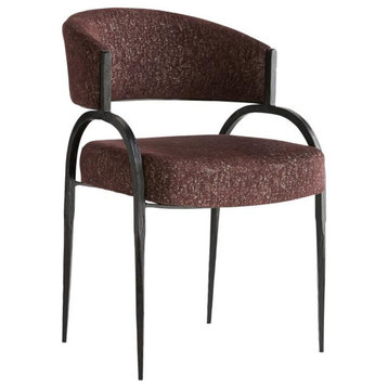 Bahati Chair, Bordeaux Chenille, Iron, 31"H (4748 3JQVQ)