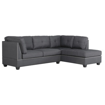 Edelweiss 2-piece set Sectional sofa, Dark Gray Color