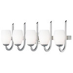 Maxim Lighting - Maxim Lighting 21645SWSN Taylor, 5 Light Bath Vanity, Nickel and Gold - Heavy rectangular tubing support tall scale SatinTaylor 5 Light Bath  Satin Nickel Satin WUL: Suitable for damp locations Energy Star Qualified: n/a ADA Certified: n/a  *Number of Lights: 5-*Wattage:60w E26 Medium Base bulb(s) *Bulb Included:No *Bulb Type:E26 Medium Base *Finish Type:Satin Nickel