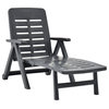 vidaXL Deckchair Patio Lounge Chair Folding Sunlounger Plastic Anthracite