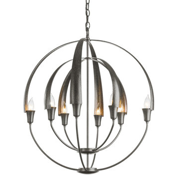 Double Cirque Chandelier, Natural Iron Finish