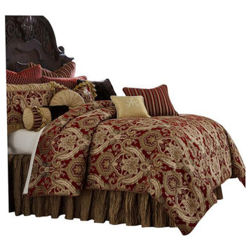 Aico Amini Lafayette 13 pc King Comforter Set in Red