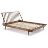 Modern Wood Queen Spindle Bed, Caramel
