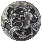 Notting Hill Decorative Hardware - Florid Leaves Knob, Antique Pewter - Projection: 7/8"