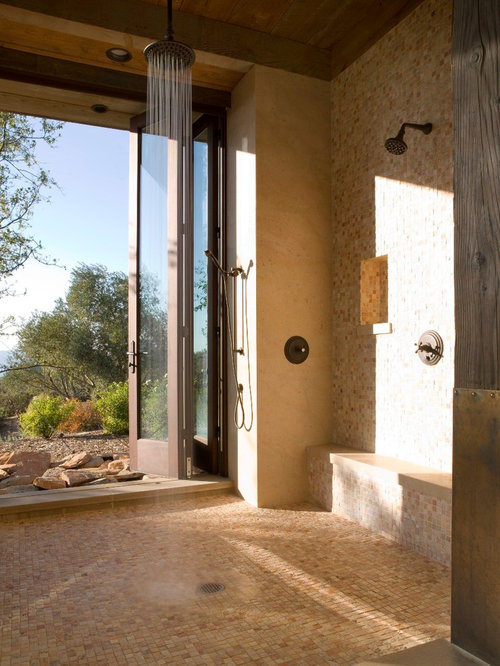 Houzz Shower Door To Outside Design Ideas & Remodel Pictures