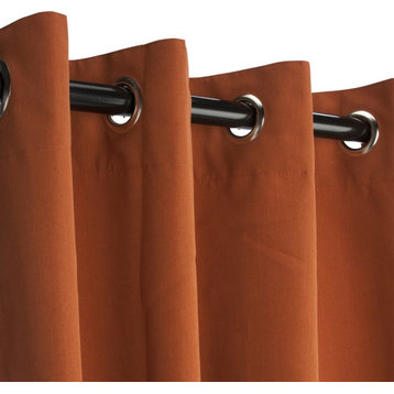 Sunbrella Outdoor Curtain With Grommets, Rust