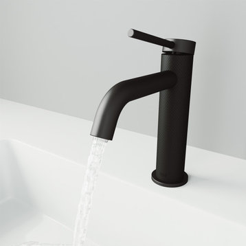 VIGO Madison cFiber© Single Hole Bathroom Faucet, Matte Black
