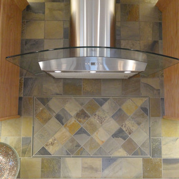 Slate Backsplash and Hood