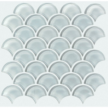 Shaw CS16Z Cardinal Fan Glass Mosaic - 12" x 12" Sheet Fan Mosaic - Cloud