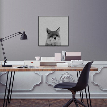 "Foxy Surprise II" Floater Framed Painting Print on Canvas