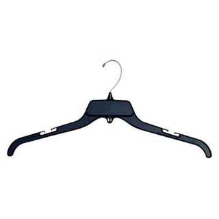 18 Black Plastic Concave Suit Hanger with Wide Shoulders (with