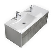 Fitto 48" Ash Gray Wall Mount Modern Bathroom Vanity, Single Sink
