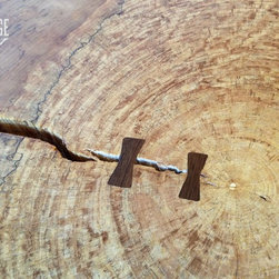 Round Coffee Table- Live Edge- Industrial- Tree Slice- Log- Rustic - Coffee Tables