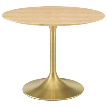 Lippa 40" Wood Dining Table, Gold Natural